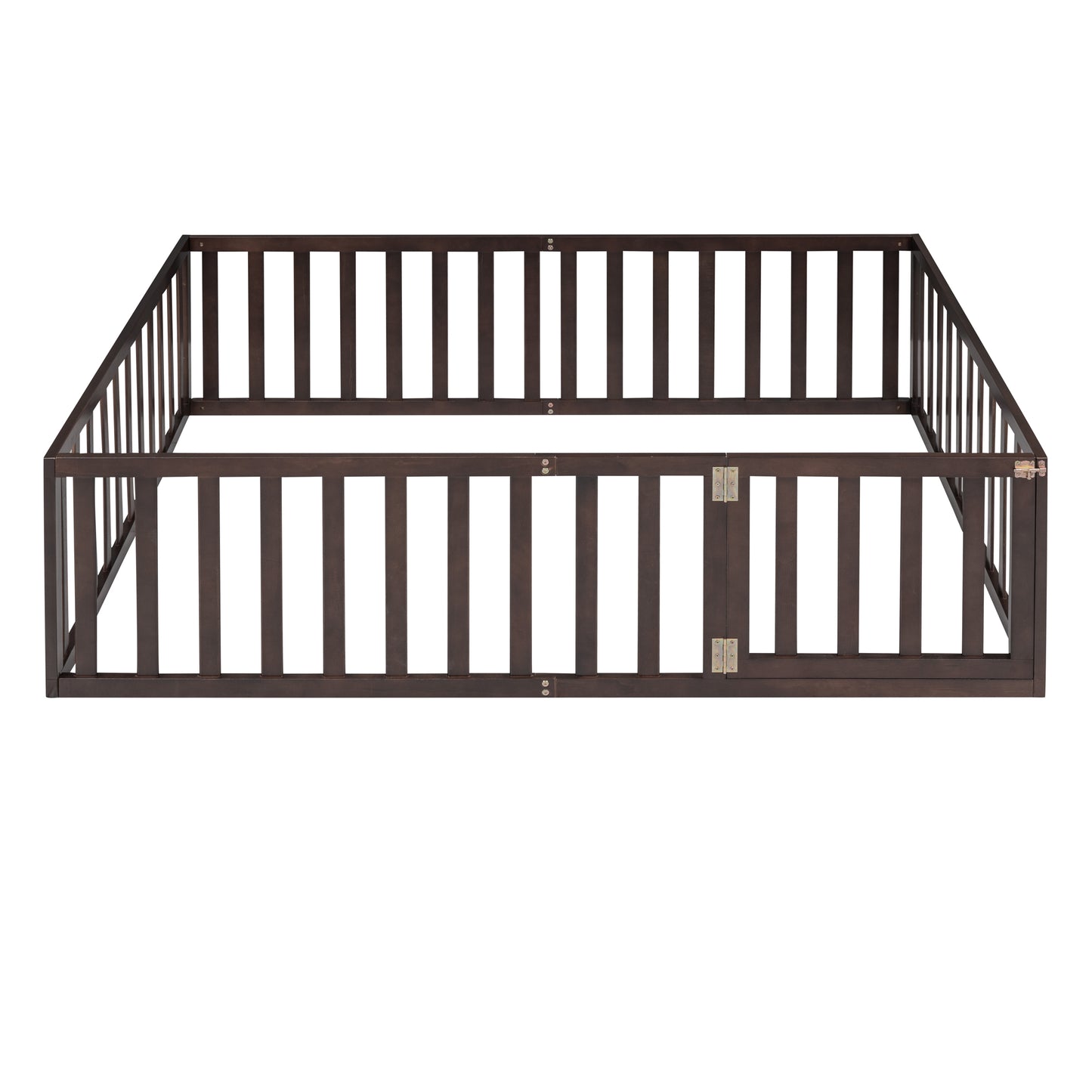 Full Size Wood Daybed Frame with Fence Walnut(OLD SKU:WF289662AAL)