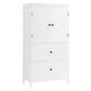 Bathroom Storage Cabinet, Cabinet with Two Doors and Drawers, Adjustable Shelf, MDF Board, White