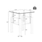 Set of 2 Modern Tempered Glass Tea Tables, Square Design for Living Rooms, Transparent/White