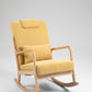 Rocking Chair Upholstered Fabric Rocking Armchair Indoor with High Backrest Glider Chairs and Lumbar Pillow for Living Room