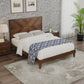 Mid-Century Modern Platform Bed Wood Slat Support with No Box Spring Needed,Queen, Walnut