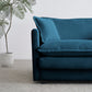 Comfy Deep Single Seat Sofa Upholstered Reading Armchair Living Room Chair Blue Chenille Fabric , 1 Toss Pillow