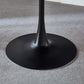 42.1" Black Tulip Table, Mid-Century Dining Table for 4-6 People with Round MDF Table Top