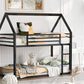 Twin over Twin House Bunk Bed with Built-in Ladder,Black