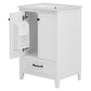 24" Bathroom Vanity with Sink, Solid Wood and MDF Cabinet with One Drawer and Doors, White Finish