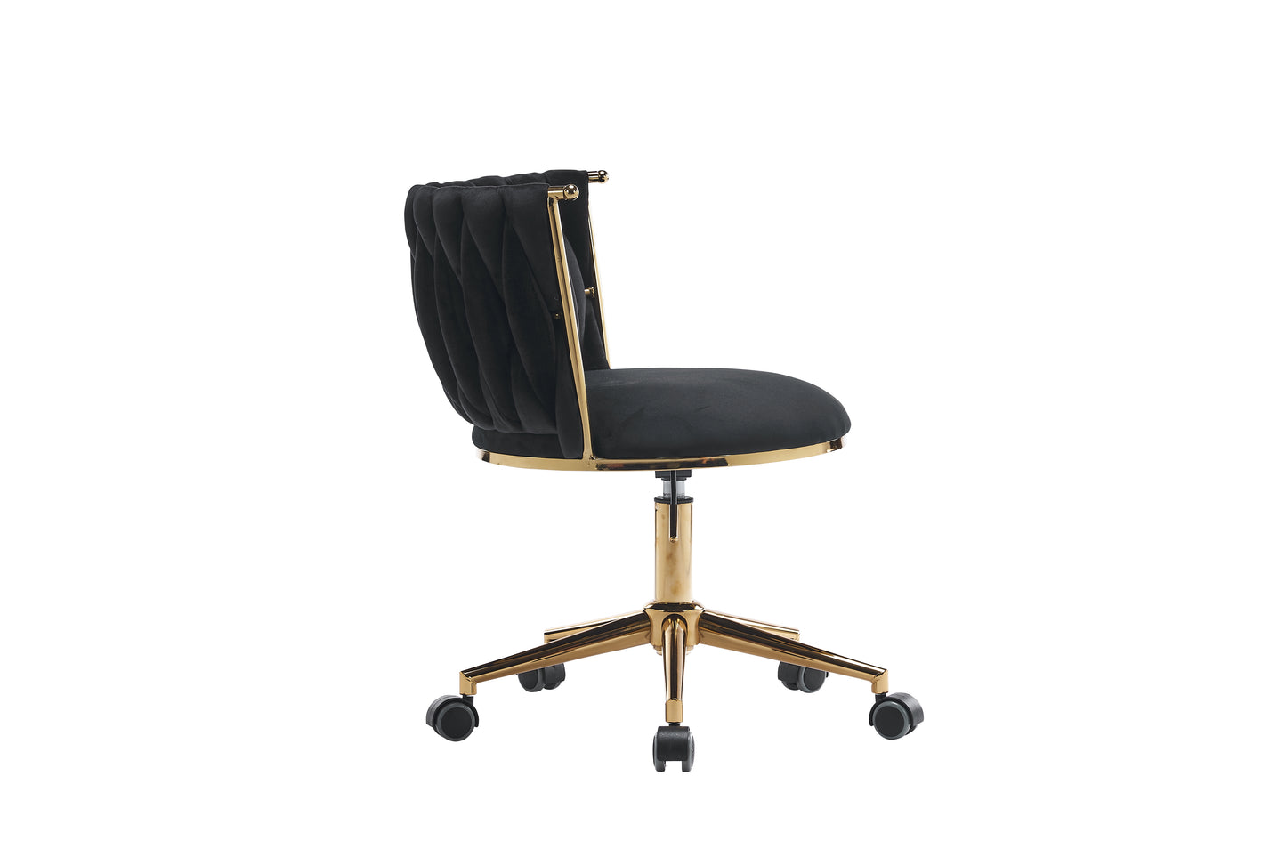 Office desks and chairs, with adjustable wheels and cushioned office desks and chairs that conform to ergonomics (black)