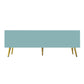 Modern Shoe Storage Bench with Hidden Storage and Upholstered Cushions, Tiffany Blue Finish