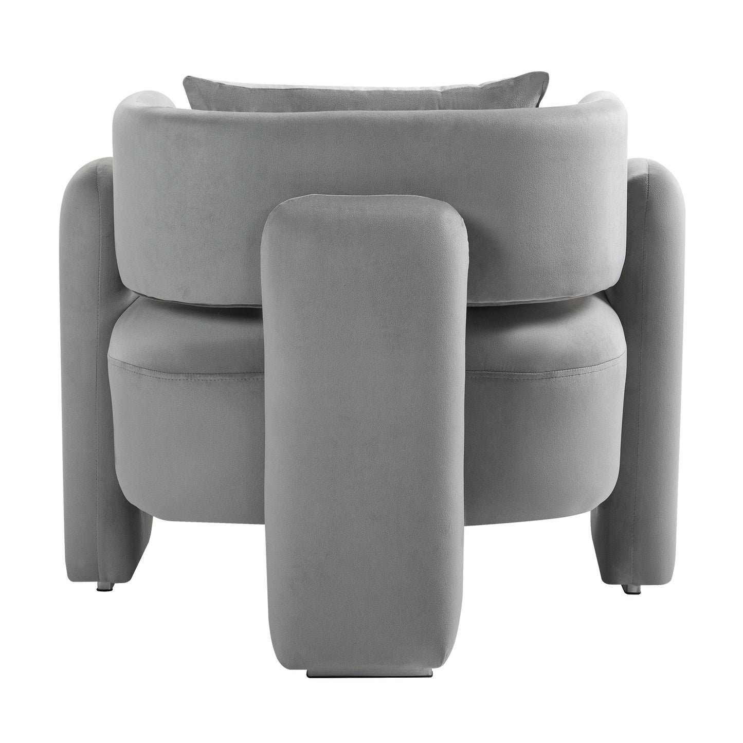 Sillón moderno de terciopelo con almohadas, cómodo sofá individual para salas de estar y dormitorios, color gris