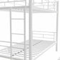 Heavy-duty Sturdy Meta Twin over Twin with Trundle Bunk Bed/l/ Noise Reduced/ Safety Guardrail/No Box Spring Needed,White