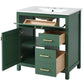 30-Inch Green Bathroom Vanity with Ceramic Sink and Ample Storage - Ideal Choice for Small Bathrooms