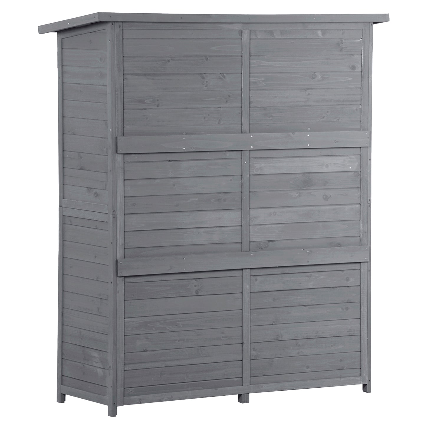 Outdoor 5.3ft Hx4.6ft L Wood Storage Shed Tool Organizer,Garden Shed, Storage Cabinet with Waterproof Asphalt Roof Gray