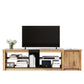 ModernTV stand suitable for TVs under 80 inches, media console with multifunctional storage, and LED lights