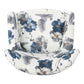 Modern Retro Printed Fabric Club Chair, White and Blue Patterned Armchair for Living Rooms