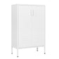 Steel storage cabinet, double door miscellaneous storage cabinet, 2 movable partitions white