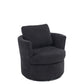 Rotating bucket chair living room comfortable circular sofa chair 360 degree rotating bucket chair armchair (black)