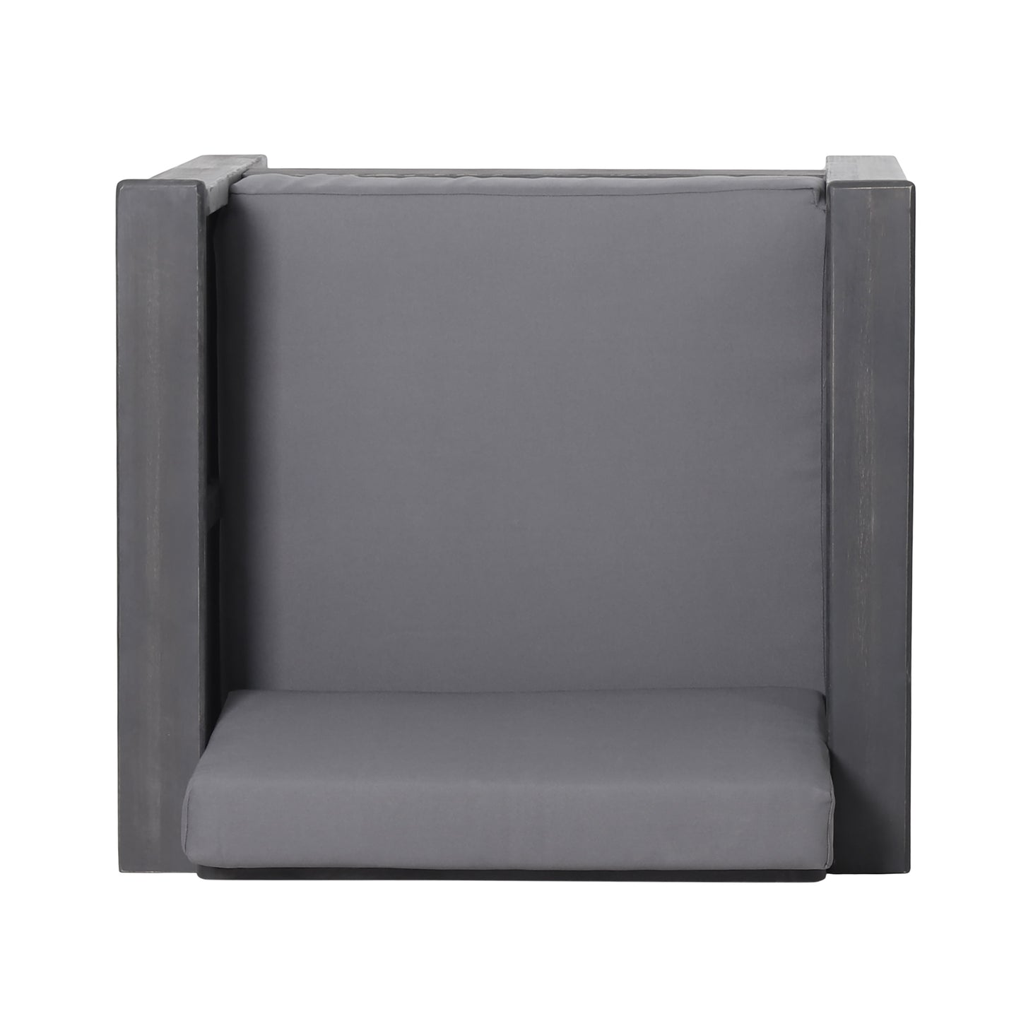 Outdoor Acacia Wood Club Chairs with Cushions, Dark Gray Finish, Perfect for Patios