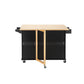 Kitchen Island & Kitchen Cart Mobile Kitehcn Island with Extensible Rubber Wood Table Top