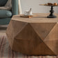 38" Three-Dimensional Embossed Pattern Coffee Table, American Retro Style with Durable Tabletop