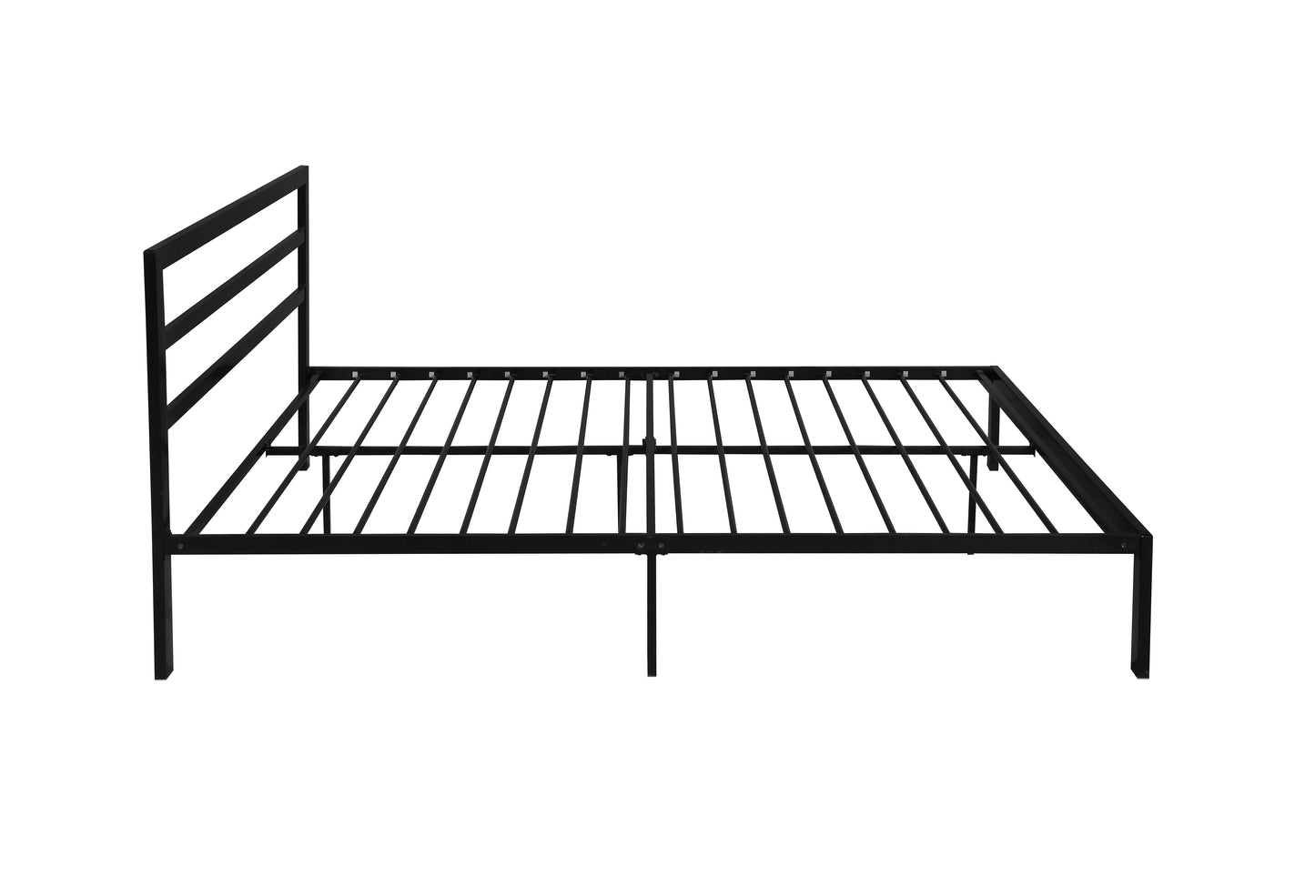 Queen Size Metal Bed Frame with Headboard Black