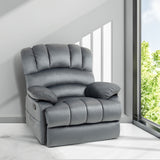 Large Manual Recliner Chair in Fabric, Comfortable Design for Living Rooms, Grey