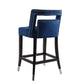 Suede Velvet Barstool with nailheads Living Room Chair 2 pcs Set - 26 inch Seater height