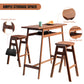 3-Piece Pub Dining Set, Retro Bar Table with Rubber Wood Stackable Backless High Stools for 2