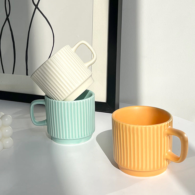 Taza de cerámica de color caramelo de macarrón, estilo Ins, taza de café sencilla, regalo para eventos, promoción, recuerdo, taza de agua 