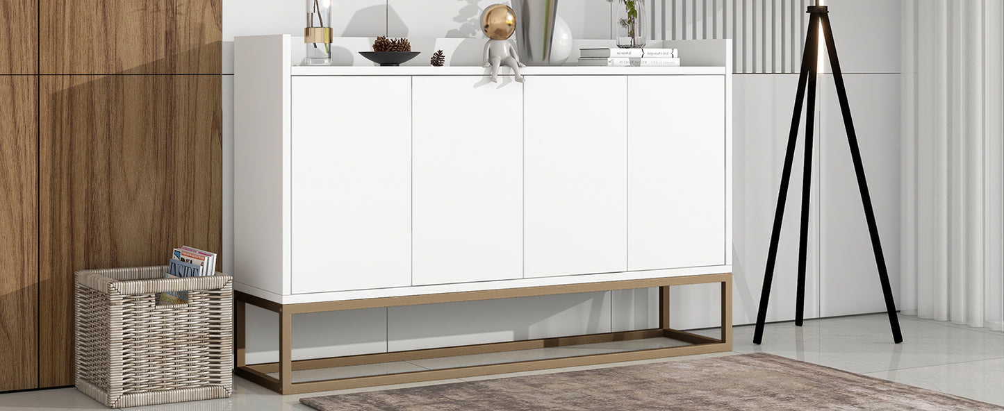 TREXM Modern Sideboard Buffet Cabinet with Large Storage Space, Elegant Design for Dining Rooms and Entryways, White