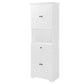 Tall Bathroom Cabinet with Four Doors, Large Storage Space Open Shelve, Upper Storage Cabinet, Whit