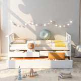 Multi-Functional Daybed with Drawers and Trundle  White