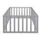 Twin Size Wood Daybed Frame with Fence Gray(OLD SKU :WF289661AAE)