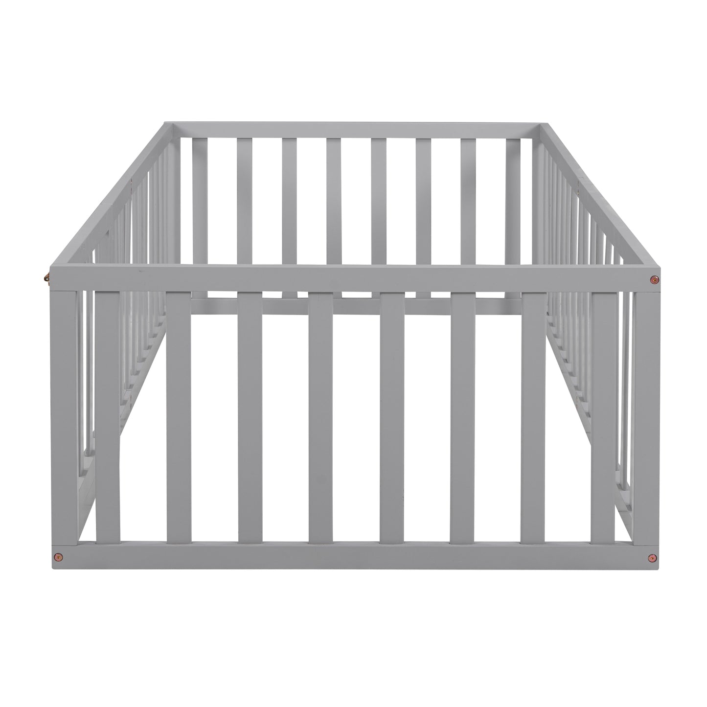 Twin Size Wood Daybed Frame with Fence Gray(OLD SKU :WF289661AAE)