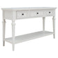 TREXM Classic Retro Style Console Table with Three Top Drawers and Open Style Bottom Shelf (Antique White)