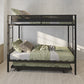 Metal double bed with casters/sturdy frame/no noise/comfortable guardrail/2 side ladders/no need for spring box