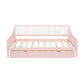 Full Size Daybed with Two Storage Drawers and Support Legs Pink