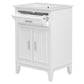 24" Bathroom Vanity with Sink, Solid Wood and MDF Cabinet with One Flip Drawer and Doors, White