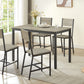 Dining Set for 5 Kitchen Table with 4 Upholstered Chairs Grey 47.2'' L x 27.6'' W x 29.7'' H