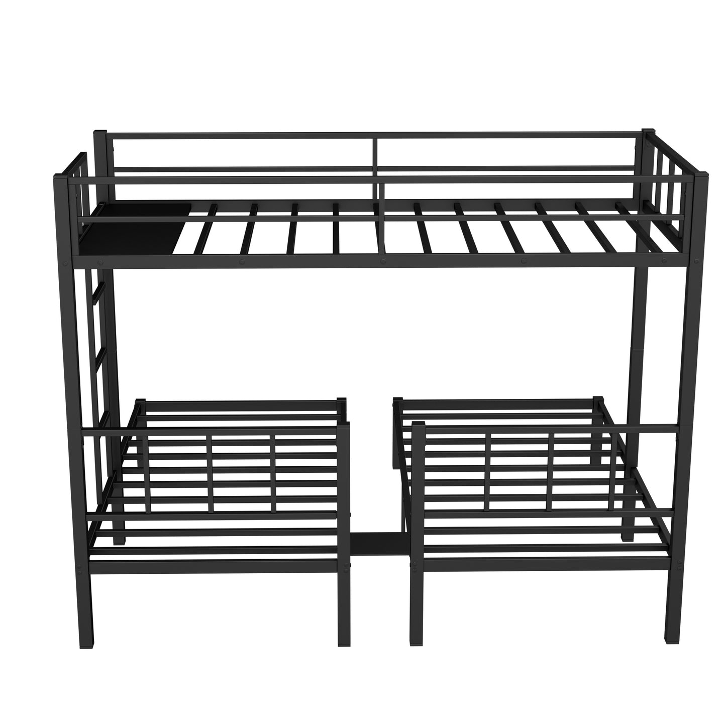 Twin over Twin & Twin Bunk Beds for 3, Twin XL over Twin & Twin Bunk Bed Metal Triple Bunk Bed, Black