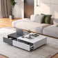 Modern Black and White Coffee Table with Two Storage Spaces, Sleek Design for Living Rooms