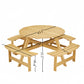 Outdoor picnic table for 8 people, circular picnic table for 8 people, with 4 embedded bench tables and bench sets