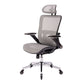 GREY Ergonomic Mesh Office Chair High Back - Adjustable Headrest with Flip-Up Arms