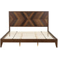 Mid-Century Modern Platform Bed Wood Slat Support with No Box Spring Needed,King Walnut