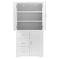 Tall and Wide Storage Cabinet with Doors, Three Drawers for Bathrooms and Offices, White Finish