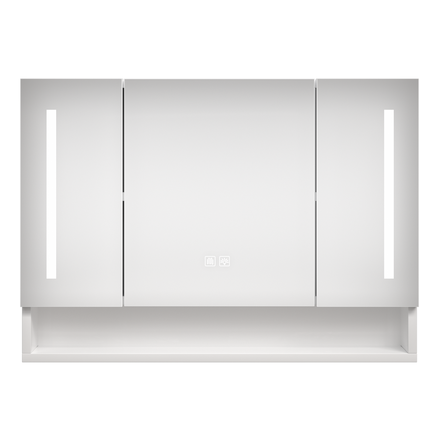 Modern 39x28 inch bathroom cabinets, medicine cabinets with mirrors and LED lights, and bathroom storage cabinets