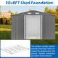 10X8 FT outdoor tool storage shed with metal foundation and lockable door, all-weather metal shed, gray