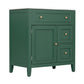 30" Bathroom Vanity with Sink Top, Solid Wood Cabinet with Door and Two Drawers, Green