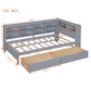 Wooden Twin Size DayBed with 2 Drawers, DayBed with Storage Shelf and USB Charging Ports,Grey