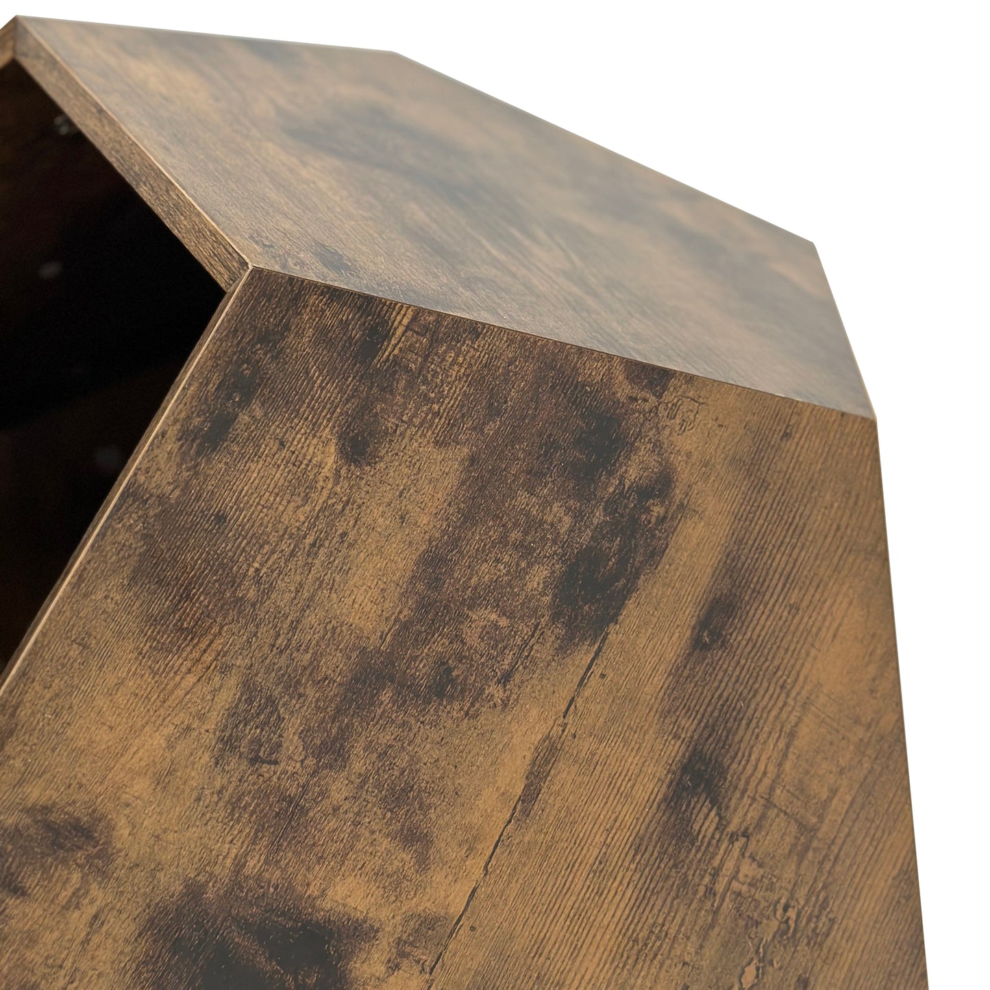 25.98" Shaped Modern Pet Furniture, Cat Kennel Side Table in Antique Wood Color