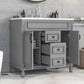 36" Bathroom Vanity with Top Sink, Modern Storage Cabinet with 2 Soft-Closing Doors and 2 Drawers