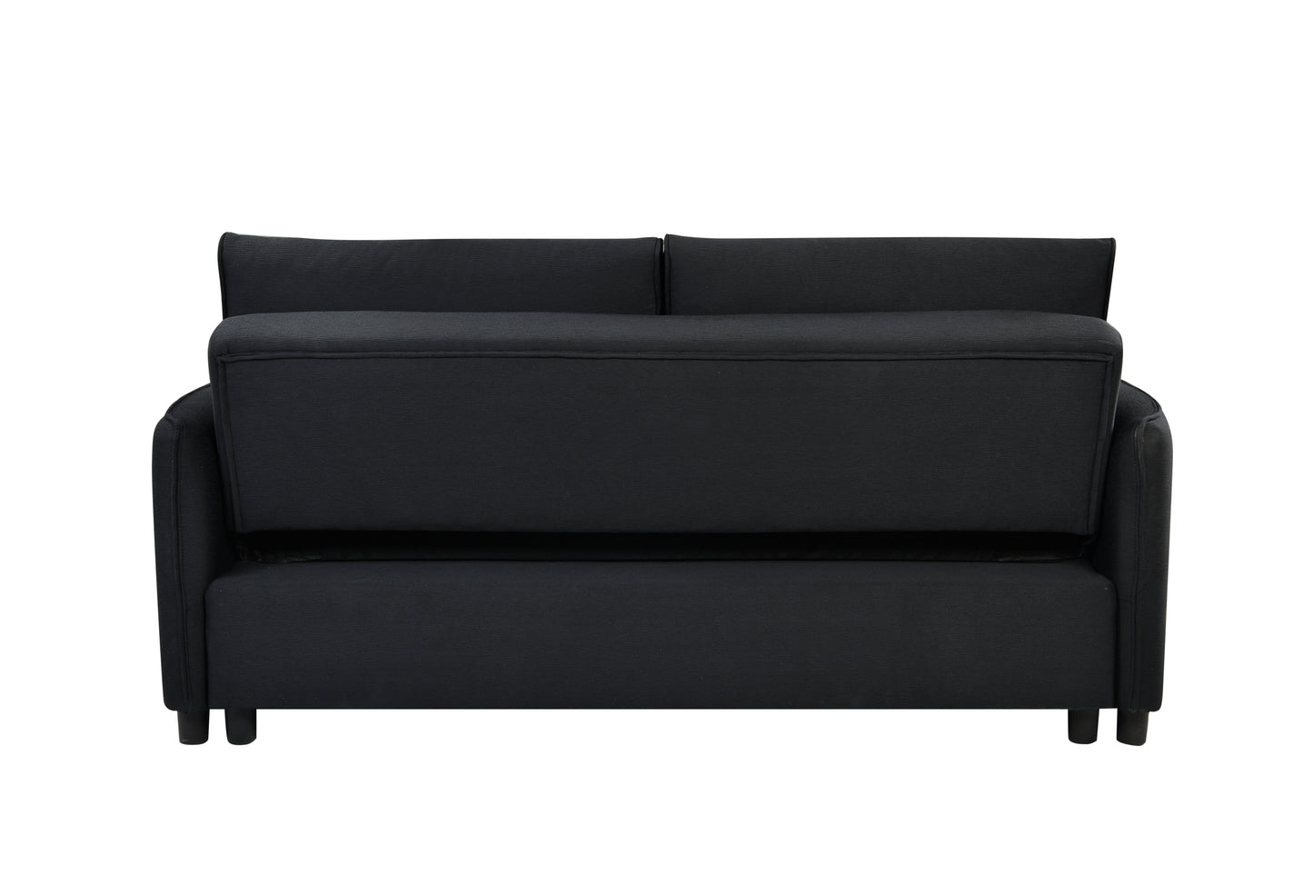 3-in-1 Convertible Sleeper Sofa Bed, Modern Fabric Loveseat with Pullout Bed, Perfect for Small Spaces, Black